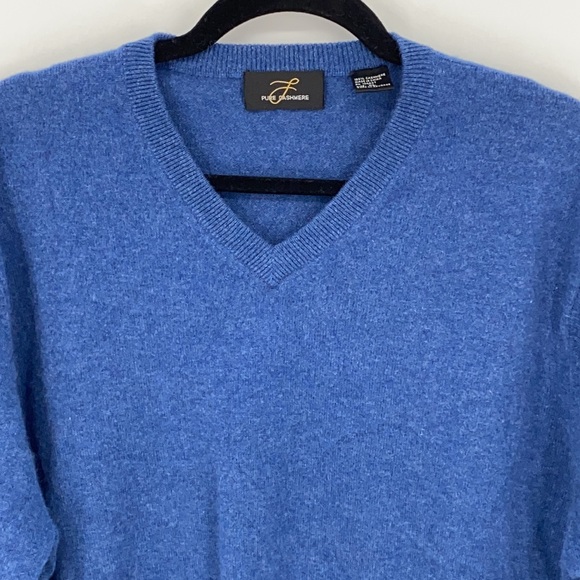 Pure Cashmere Men’s V Neck Sweater Size XL - Picture 2 of 9